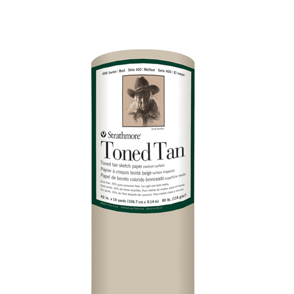 strathmore-toned-tan-rolle Strathmore 400 Toned Tan Sketch 118g 1.06 x 9.14m-Rolle