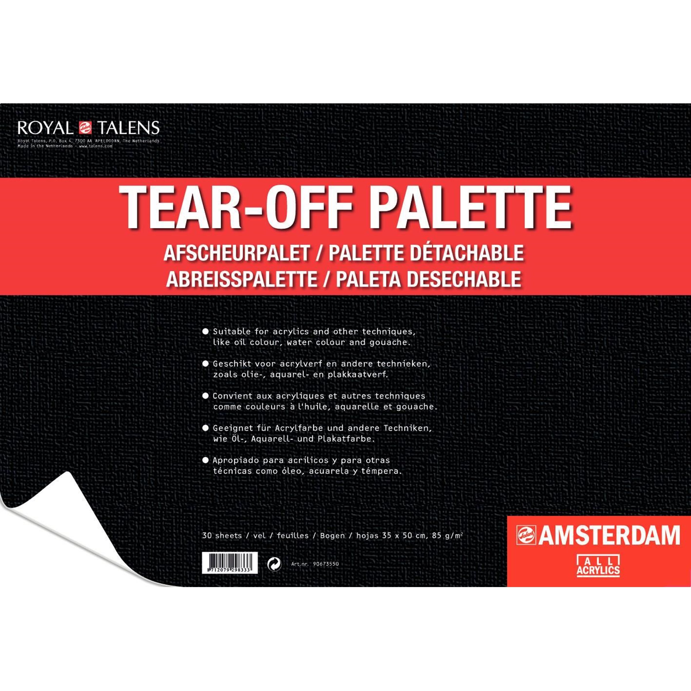 Royal Talens Amsterdam Acrylic Paint Tear-off Palette XL 35x50 cm