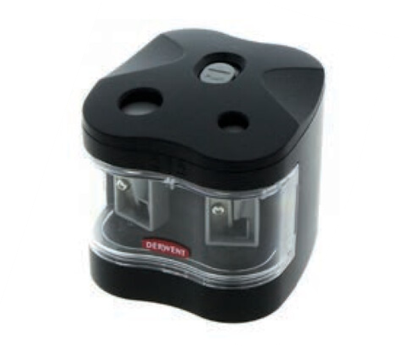 Derwent Twin Hole Pencil Sharpener Battery Operated