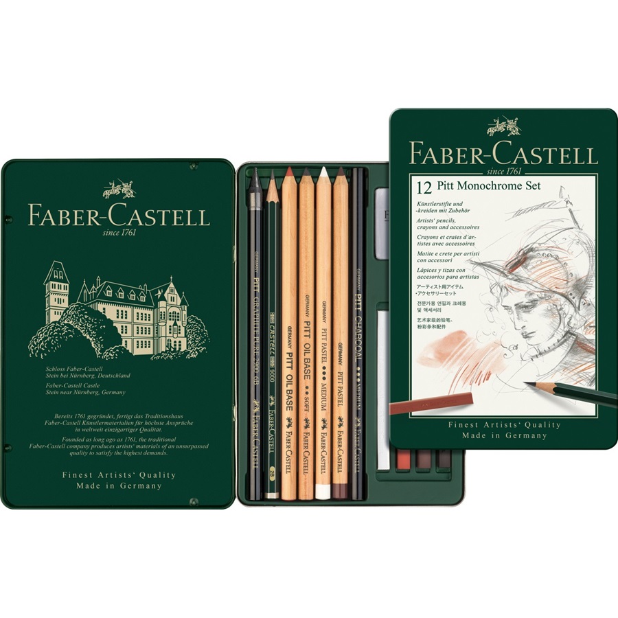 Faber-Castell PITT Monochrome Set 12er Metalletui