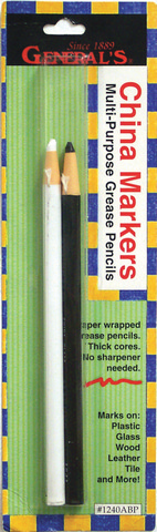 SLS-Generals-1240ABP General CHINA MARKER 2 PACK WHITE AND BLACK