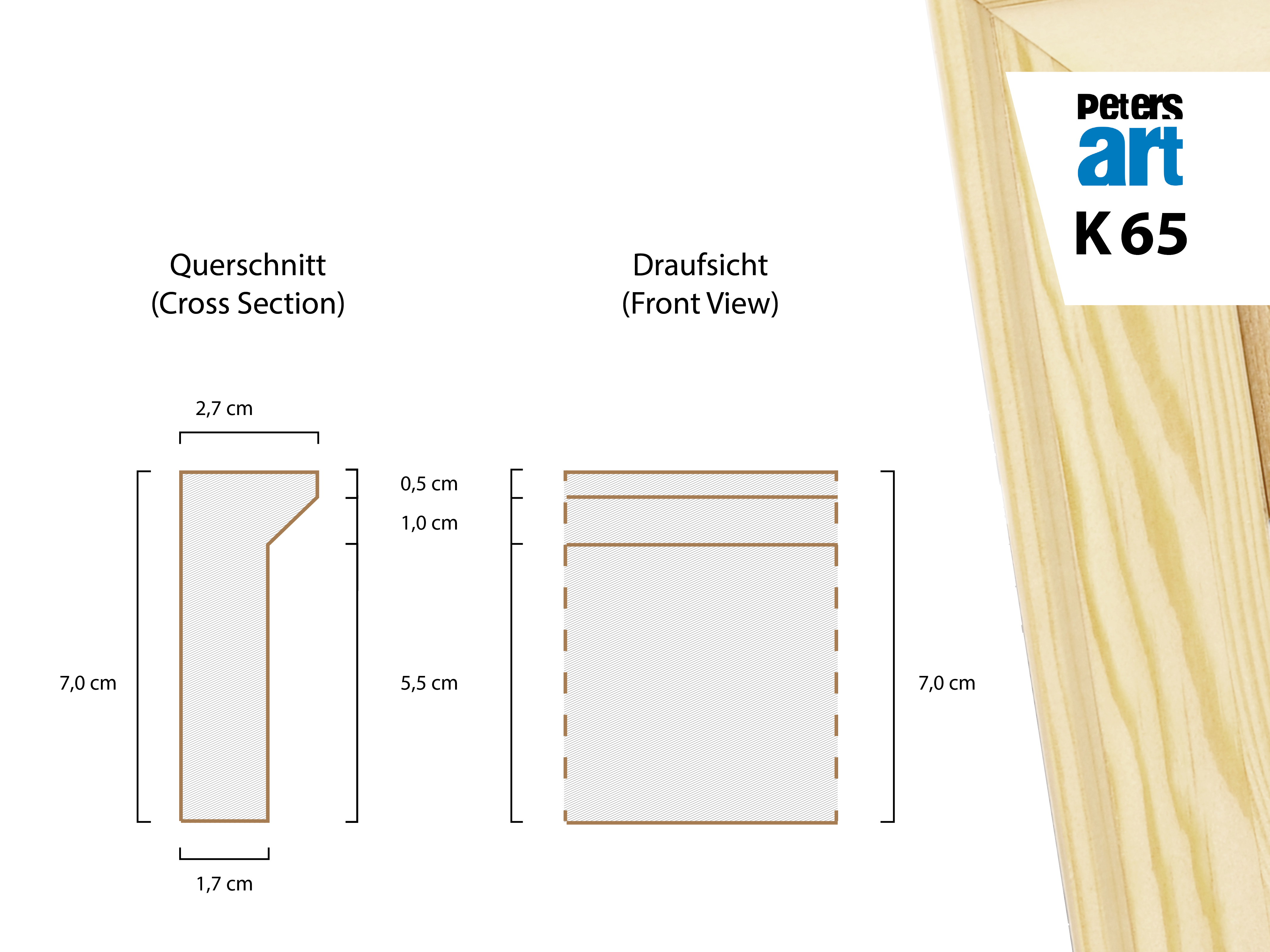 K65lTmWxL5qwTrR6 Keilrahmen Leiste 2770 (2.7 x 7.0 cm)