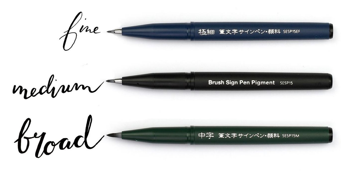 Pentel Pinselstift Set - Brush Sign Pen Pigment Set