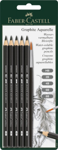 Faber-Castell Graphite Aquarelle Set (5x Bleistifte + 1x Aquarellpinsel)