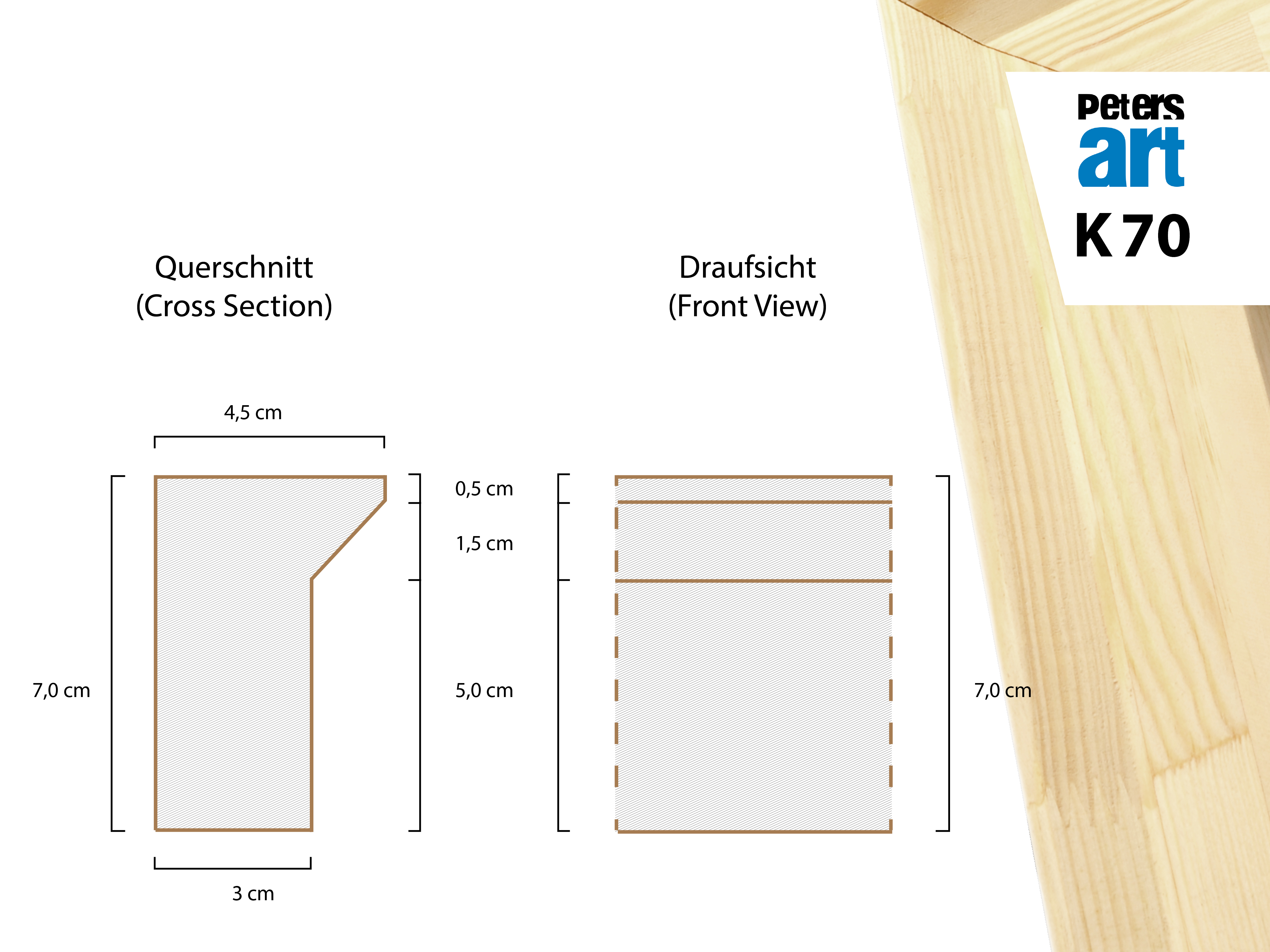 k70 Keilrahmen Leiste 4570 (4.5 x 7.0 cm)
