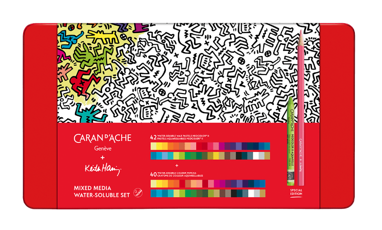 keithharingset-vorne Caran dAche KEITH HARING Mixed Media Water-Soluble Set