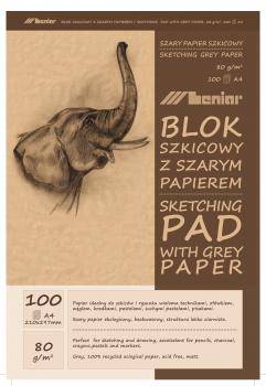 Leniar Skizzenblock ELEFANT mit graubraunem Papier 80 g