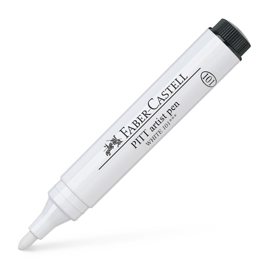 Faber-Castell PITT Artist Pen Rundspitze 2.5 Tuschestift WHITE