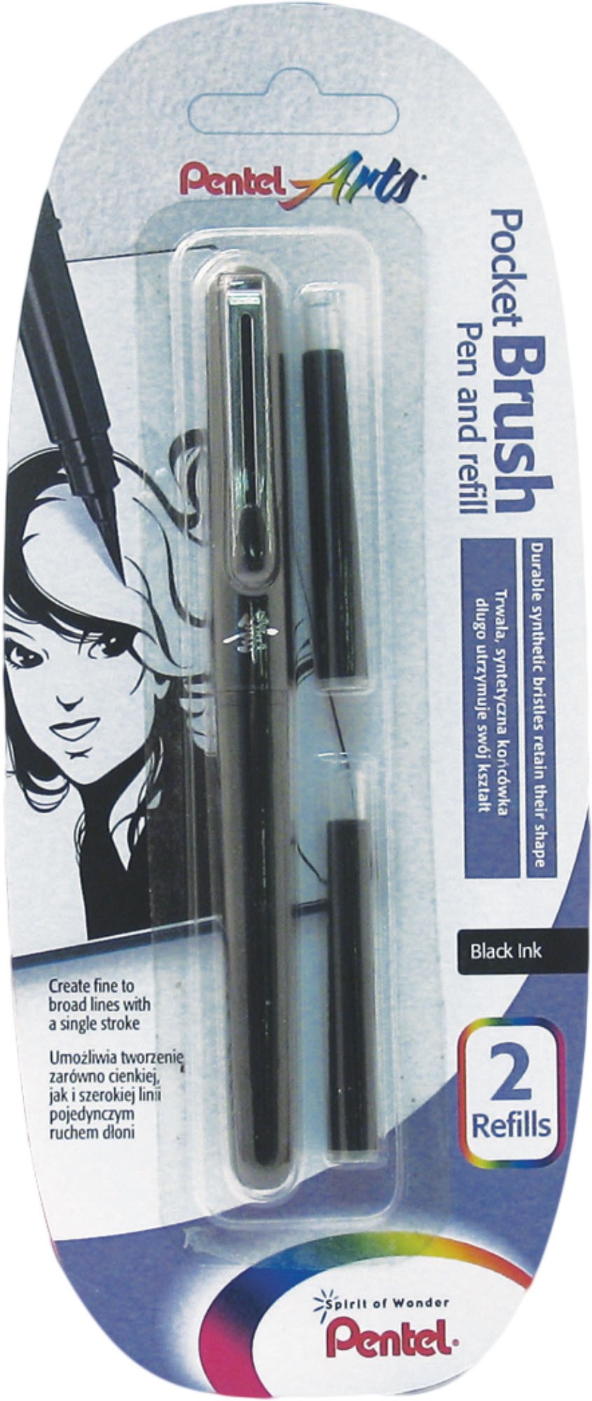 Pentel Pocket Brush Pen inkl. 2 Patronen (GFKP)