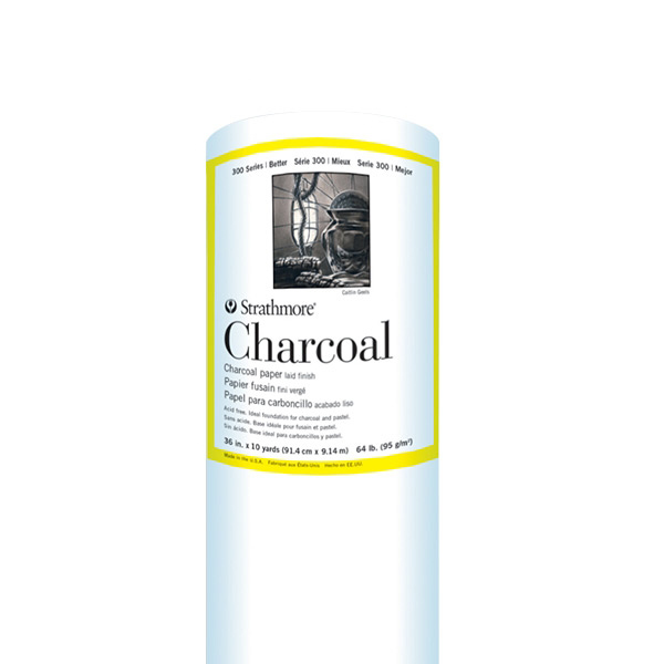 strathmore-charcoal-rolle Strathmore 300 Charcoal White 95g 91.4 x 9.14m-Rolle