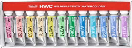 Holbein Watercolor PASTEL Set of 12 colors (5ml)