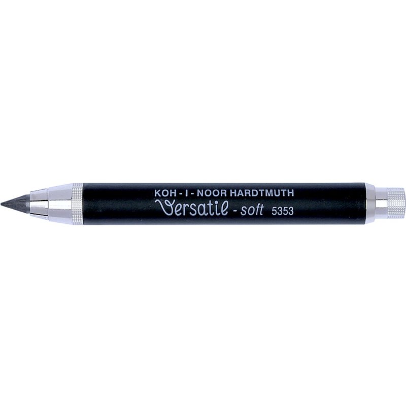 druckbleistift-metall-minenhalter-versatil-soft-56-x-80-mm-mine-schwarz-mit-minenspitzer KOH I NOOR Druckbleistift Minenhalter " Versatil soft " 5.6 x 80 mm Mine - mit Minenspitzer (5353/1)