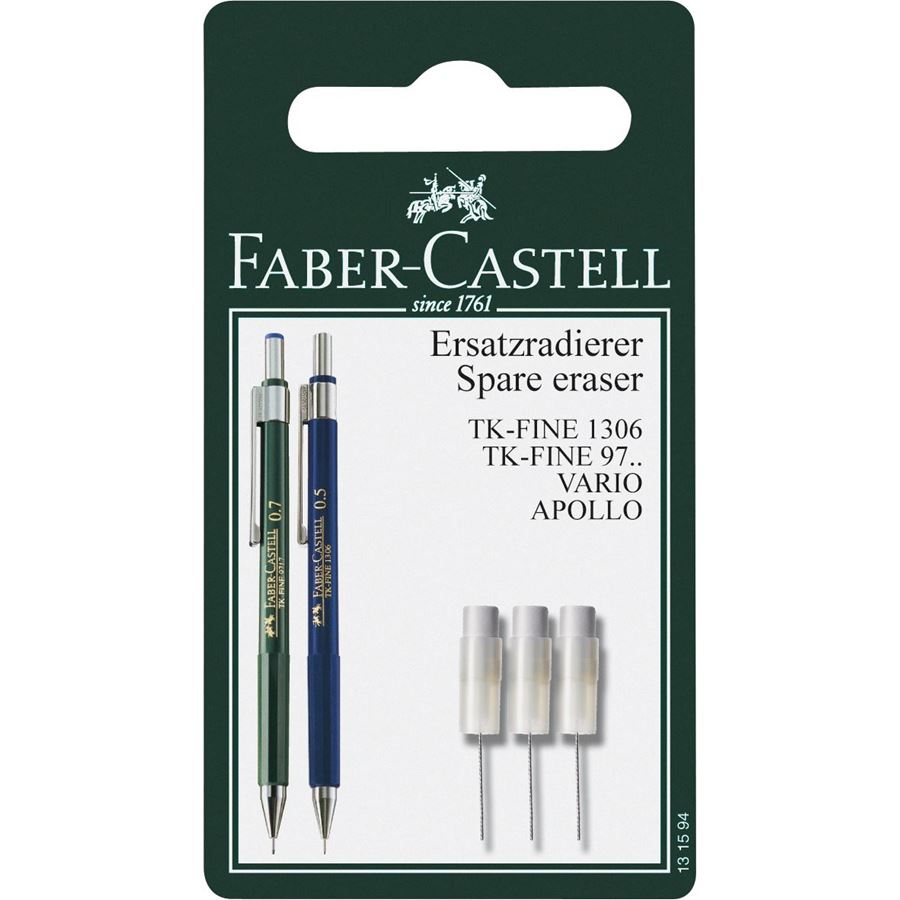 Faber-Castell TK-Fine Ersatzradierer Druckbleistift 3er Set