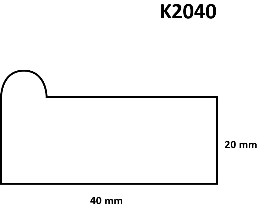 K2040VIDqxCygq8LGO Keilrahmen Leiste K2040 (2.0 x 4.0cm)