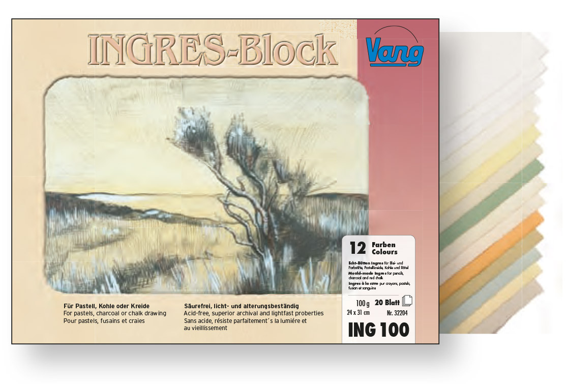 Vang Ingres-Block farbig sortiert und weiß