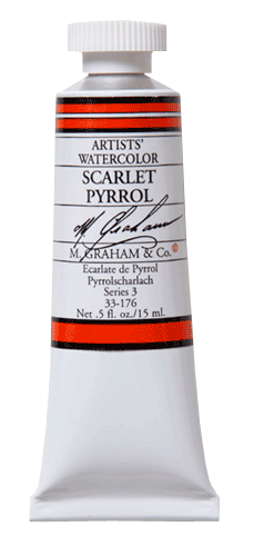 watercolor-scarlet-pyrrol176 M. Graham and Co. Artists Watercolor Paint 15 ml