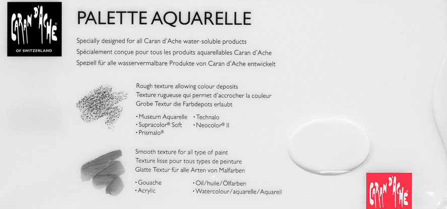 Caran dAche Palette Aquarelle plexi white 26x13cm
