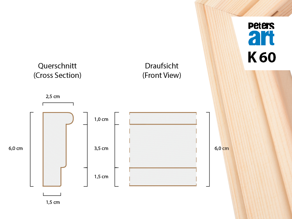 k60a3FWmj4QjbWkn Keilrahmen Leiste 2560 (2.5 x 6cm)
