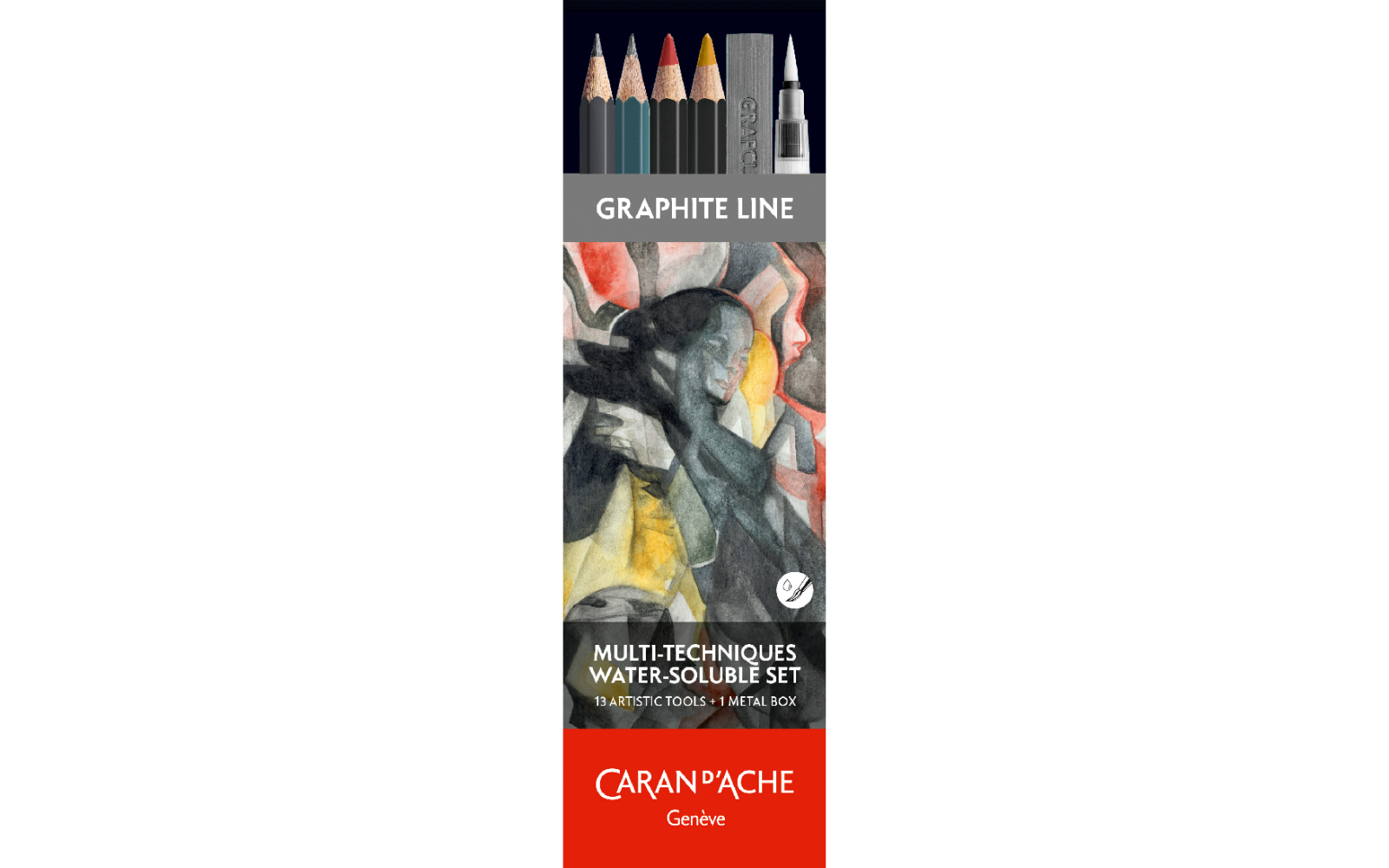 graphite-line-6-crayons-technalo-assortis-2b-hb-b2 Caran dAche Multi-Technik- Set wasservermalbar