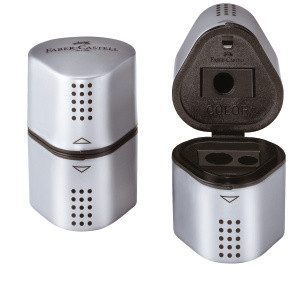 183800_Trio-sharpening-box-Grip-2001-silver_Internet_19007 Faber-Castell Anspitzer GRIP 2001 farbig sortiert