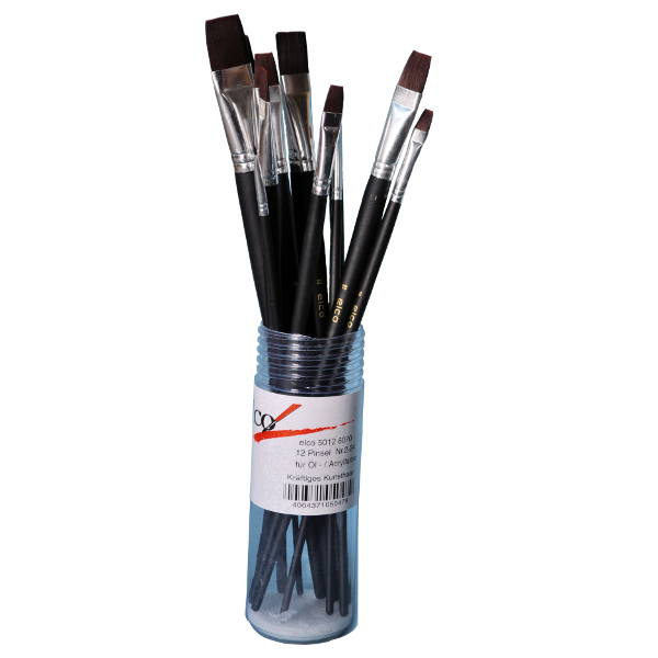 elco-5012-6070 Elco Acrylmalpinsel-SET Flach 12-tlg. serie 5012 6070