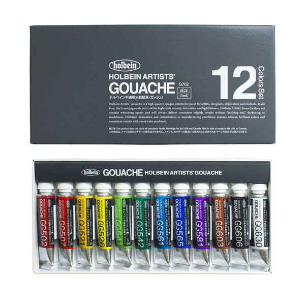 Holbein-Artists-Gouache-12-5ml-Tube-Set Holbein Artists Gouache Set of 12 Colours (5 ml)