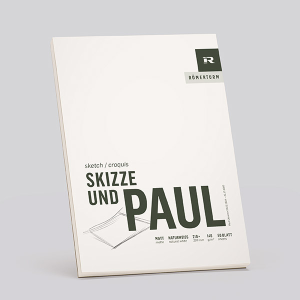 Roemerturm_Skizze-PAUL Romerturm Skizzenblock SKIZZE UND PAUL 150g naturweiß matt