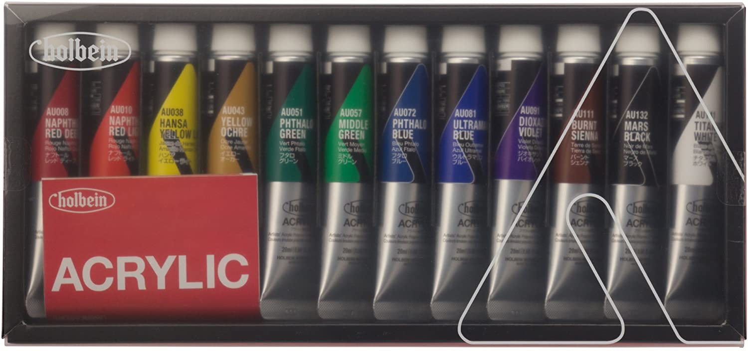 Holbein Acrylic Set of 12 Colours (20ml)