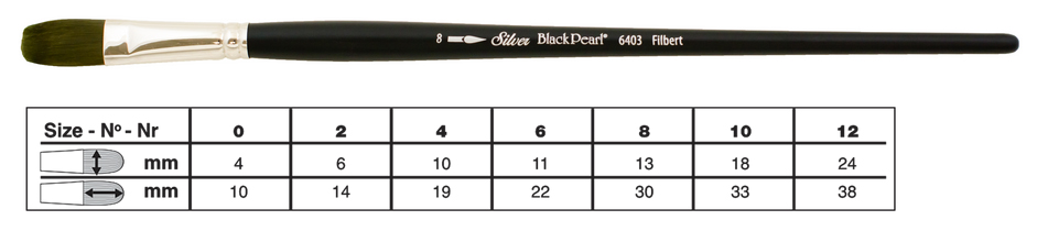 Silver Brush Black Pearl 6403 Filbert LH